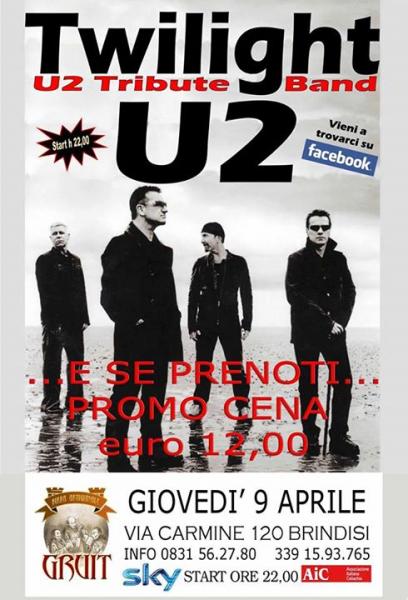 Al Gruit di Brindisi il concerto dei Twilight U2 Tribute Band