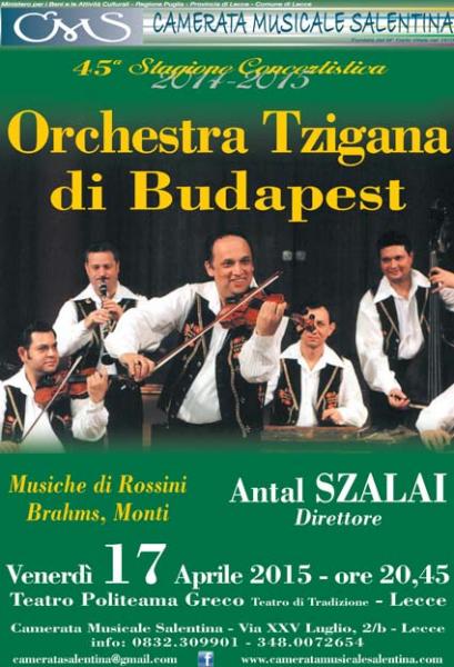 Venerdì 17 Aprile l'Orchestra Tzigana di Budapest al Politeama Greco di Lecce