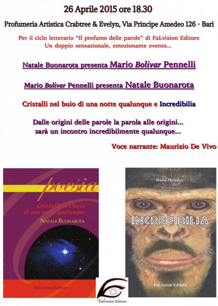 Presentazione editoriale Cristalli nel buio di una notte qualunque e Incredibilia
