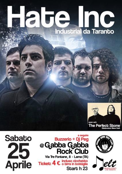 Hate Inc. + The Perfect Stone live + Dj Set al Gabba Gabba Rock Club Taranto