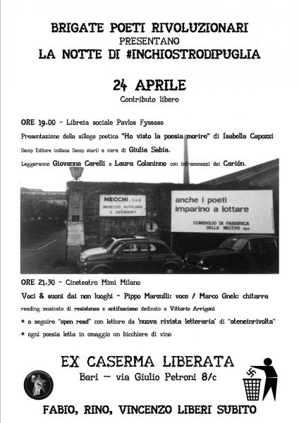 Brigate Poeti Rivoluzionari Presentano la Notte di #inchiostrodipuglia