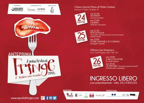 ANTEPRIMA Apulia Fringe Festival ‪#‎aTeatroConGusto‬