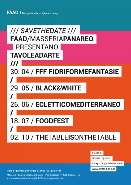 Panareo Art Project /Tavole ad Arte nel Salento_fff.fff. fiori forme e fantasie / Otranto / 30 aprile ore 20.30