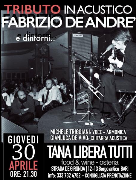 Omaggio in Acustico a Fabrizio de Andre' e Dintorni..