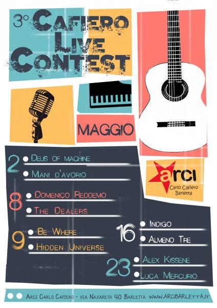 3° Cafiero Live Contest - calendario live Maggio