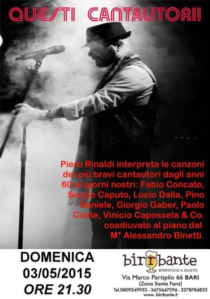 "QUESTI CANTAUTORI" con PIERO RINALDI & SANDRO BINETTI