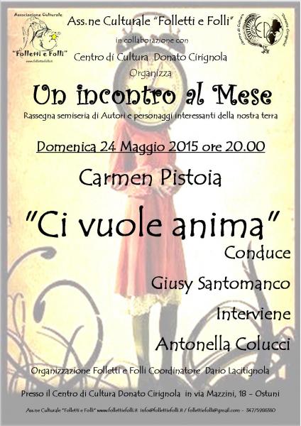 " Un incontro al Mese" con Carmen Pistoia