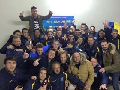 L'A.S.D. United Mottola, raggiunta la zona playoff, sfida, in casa, la capolista Polimnia Calcio