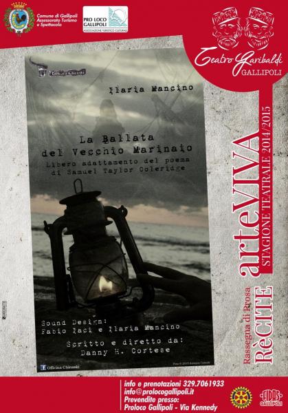 Ubriachi e pazzi per notti scure al Garibaldi di Gallipoli: SUGGESTIVA E IPNOTICA BALLATA DEL VECCHIO MARINAIO