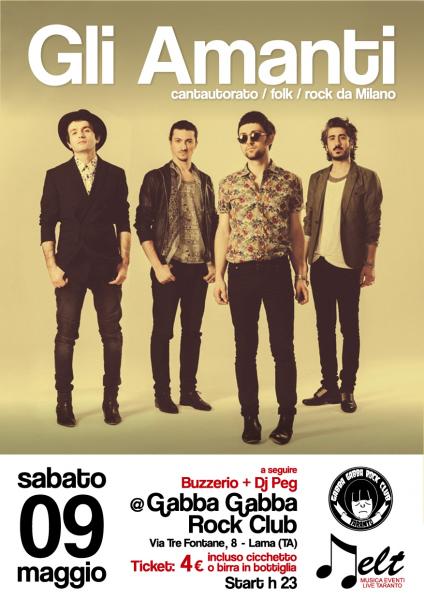 Sabato 9 maggio - open act Remigio Furlanut + Gli Amanti - folk / rock live da Milano + Dj Set