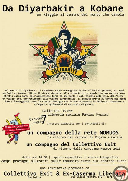 Giovedì 07 Maggio || Rotta Indipendente IV Ed. Festival del Quinto Stato | Da Diyarbakir a Kobane: un viaggio al centro del mondo che cambia