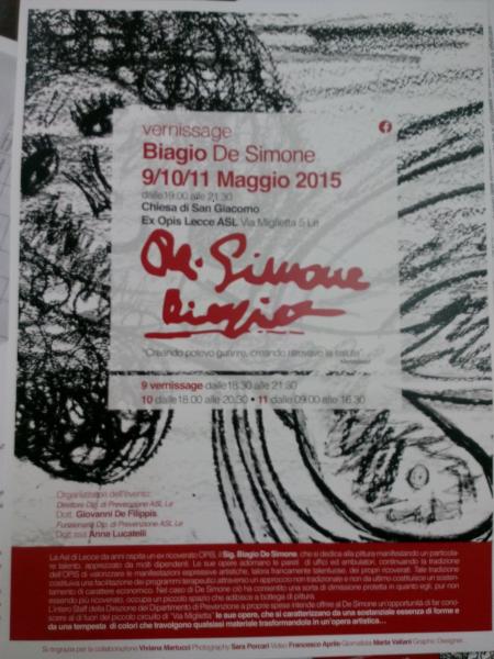 Vernissage Biagio De Simone: "Creando potevo guarire, creando ritrovavo la salute"