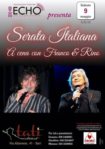 Serata italiana : Rino Argeri Vs Franco Cosa