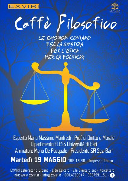 Caffè Filosofico - Le emozioni contano per la giustizia, per l'etica e per la politica?