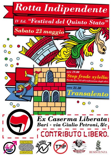 23.05.15 | Rotta Indipendente IV Ed. |Dibattito: NO all'eradicazione degli Ulivi + concerto Transalento