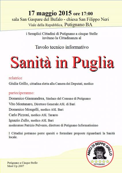 Sanità in Puglia - Tavolo tecnico informativo