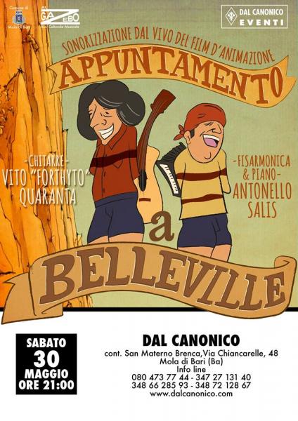 ANTONELLO SALIS & VITO “FORTHYTO” QUARANTA Sonorizzazione dal vivo del film d’animazione  “Appuntamento a Belleville”  di Sylvain Chomet.