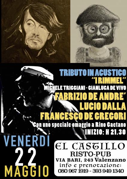 Omaggio In Acustico ai Grandi Cantautori della musica Italiana: Francesco De Gregori-Lucio Dalla-Fabrizio De Andrè e "Friends"