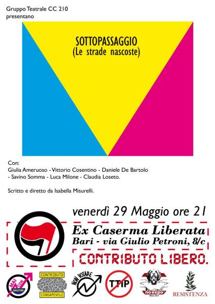29.05. EX Caserma Liberata - Gruppo Teatrale CC 210 - Presentano: SOTTOPASSAGGIO (Le strade nascoste)