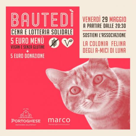 Bautedì: Cena vegan, gluten free con lotteria solidale