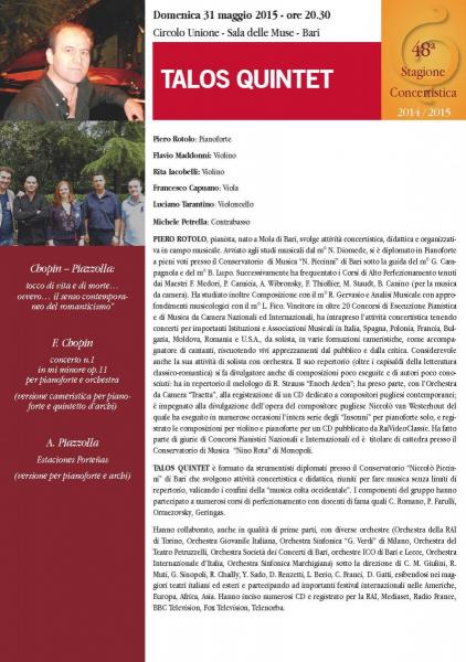 Ente Morale " IL CORETTO "  EVENTO  48° STAGIONE CONCERTISTICA 2014/2015