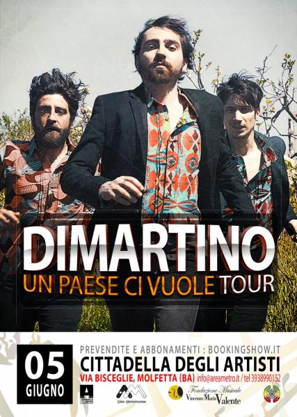 DIMARTINO in concerto alla Citta della degli Artisti - Molfetta - 5 giugno - Rassegna Metro Mood