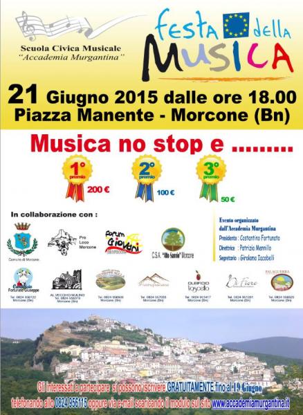 FESTA EUROPEA DELLA MUSICA 2015 “ Solstizio d’Estate”