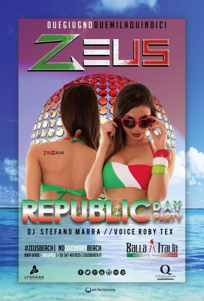 2 giugno con BALLA ITALIA da Zeus Beach