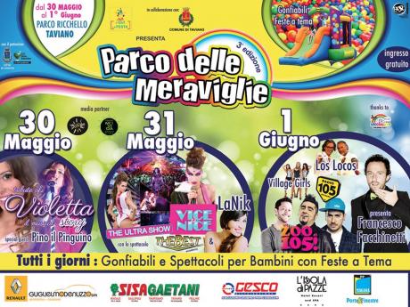 Serata finale con super ospiti al Parco delle Meraviglie di Taviano: Lo zoo di 105, Los Los e Village Girls. Sul palco anche Francesco Facchinetti
