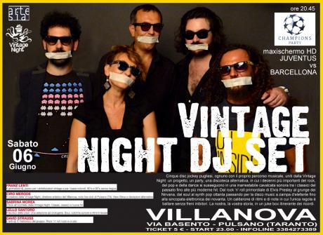 Vintage Night, The Party!!! Dj set con Ciro Merode, Franz Lenti, Sabrina Morea, Lello Santoro e David Strauss