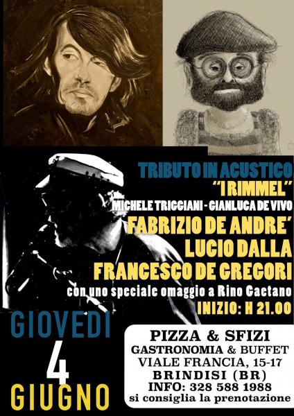 Omaggio In Acustico ai Grandi Cantautori della musica Italiana: Francesco De Gregori-Lucio Dalla-Fabrizio De Andrè e "Friends"