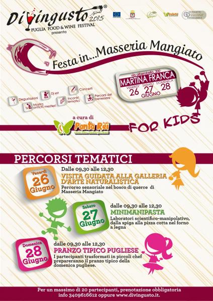 Divingusto For Kids: Galleria d’arte naturalistica, MiniManiPasta, Pranzo tipico Pugliese