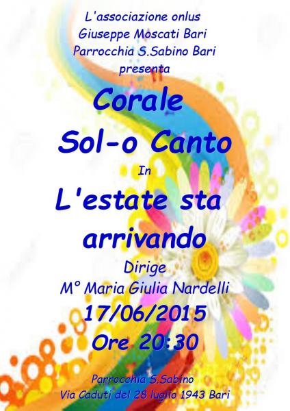 Concerto corale Sol-o Canto: "L'estate sta arrivando"