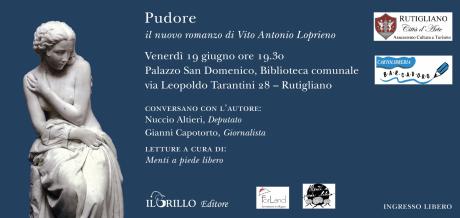 «PUDORE»: Presentazione del nuovo romanzo  di VITO ANTONIO LOPRIENO
