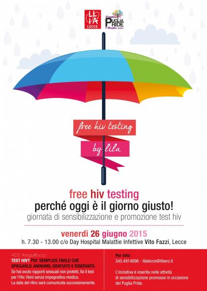 Free Hiv Testing, una giornata di promozione del Test HIV