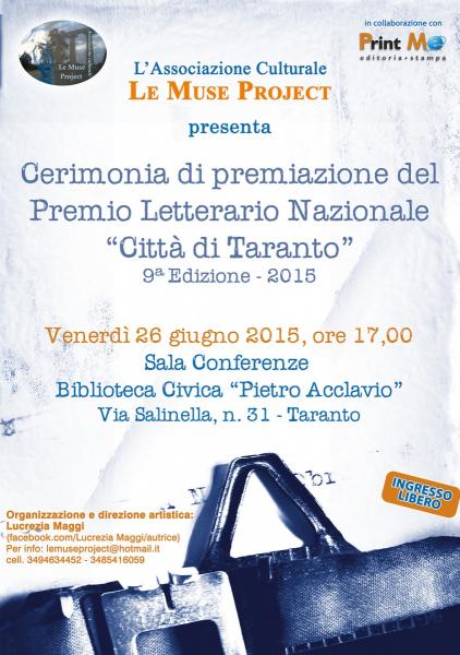 Cerimonia di Premiazione Premio Letterario Nazionale Città di Taranto