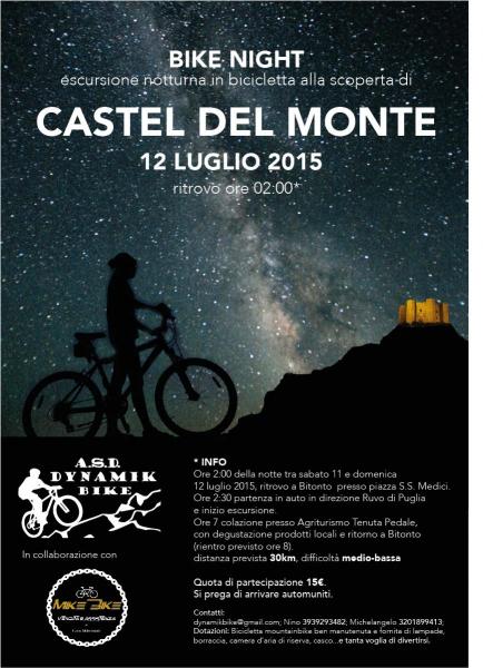 Escursione notturna in biciletta alla scoperta di Castel del Monte