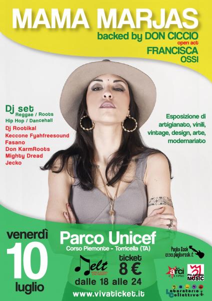 MAMA MARJAS backed by Don Ciccio - open act Francisca + Ossi + Dj Set Reggae / Dancehall / Live Taranto