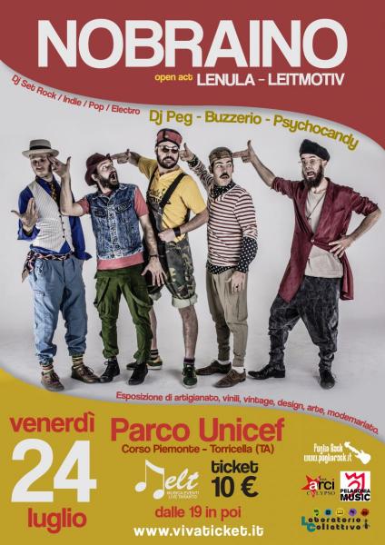 NOBRAINO in concerto a Taranto unica data in Puglia - Open act live: Lenula + Leitmotiv - Dj Set Indie / Rock