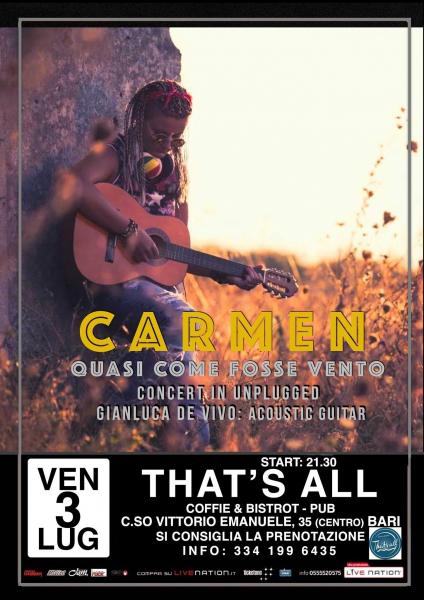 ACOUSTIC SESSION: Concert in Unplugged: Carmen De Benedictis - Gianluca De Vivo - Thats'All (Bari)
