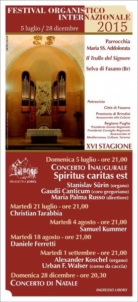 Concerto d'organo e Canto Gregoriano: Spiritus Caritas Est