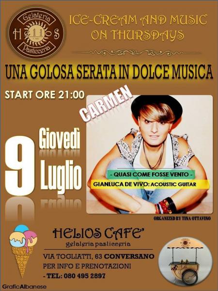 ACOUSTIC SESSION: Concert in Unplugged: Carmen De Benedictis - Gianluca De Vivo - Helios Cafè (Conversano)