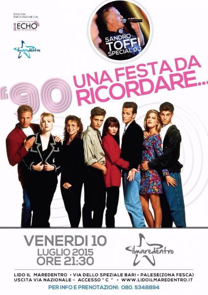 Festa anni '90 con il dj Sandro Toffi