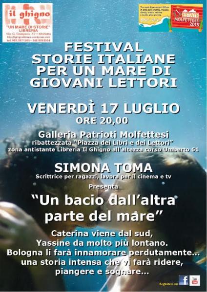 Simona Toma presenta “Un bacio dall’altra parte del mare” per Storie Italiane per i giovani lettori