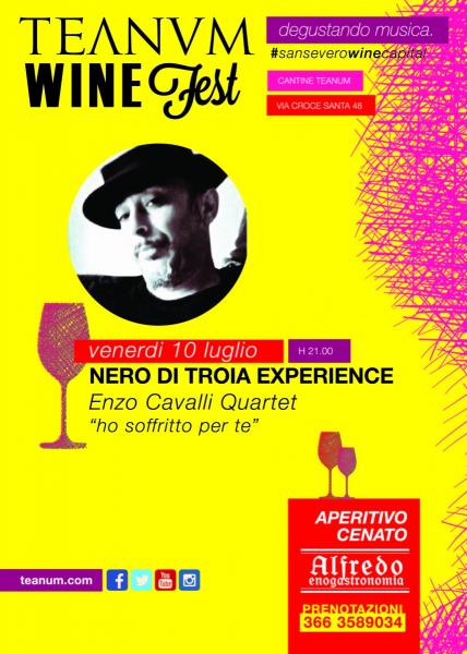 Teanum Wine Fest: il 10 Luglio Enzo Cavalli Quartet