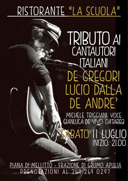 Omaggio In Acustico ai Grandi Cantautori della musica Italiana: Francesco De Gregori-Lucio Dalla-Fabrizio De Andrè e "Friends"