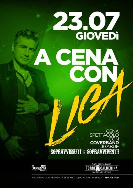 A CENA CON LIGA Cena spettacolo con i Sopravvissuti E Sopravviventi_Ligabue Coverband