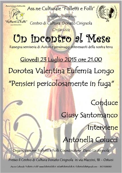 "Un incontro al Mese" con Dorotea Valentina Eufemia Longo
