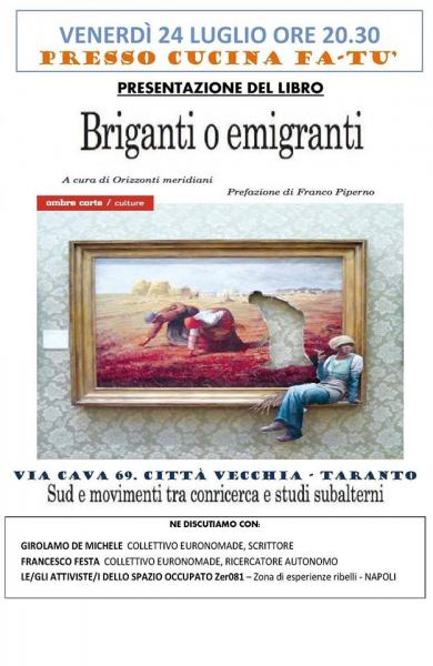 Briganti o Emigranti a Taranto. Sud e movimenti tra con ricerca e studi subalterni