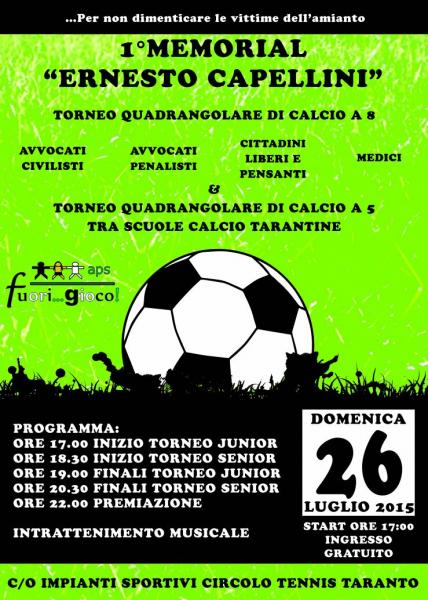 1° Memorial "Ernesto Capellini" ...per non dimenticare le vittime dell'amianto